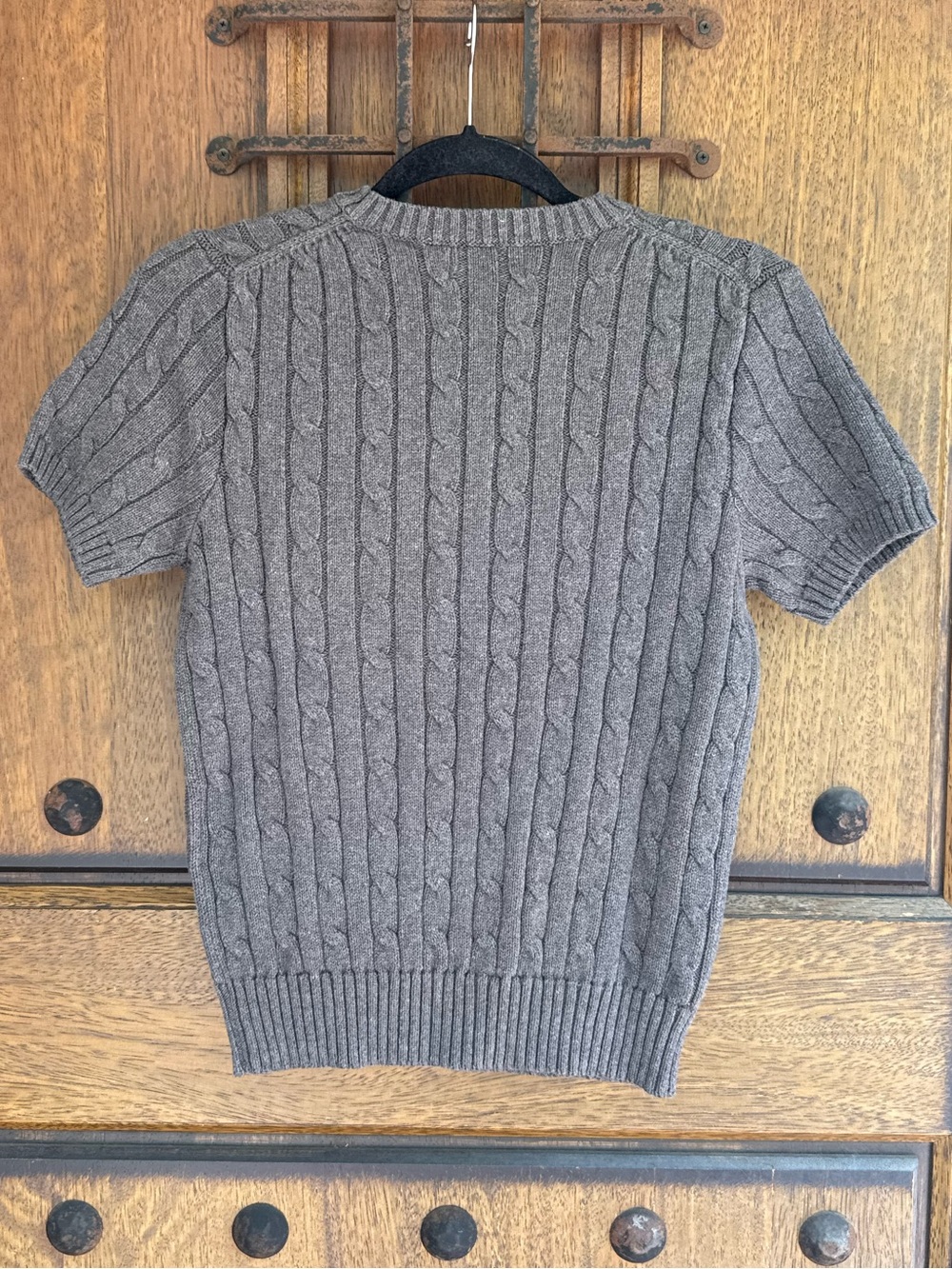 Polo by Ralph Lauren Dark Gray Cable-Knit Short-Sleeve Sweater Size S - Picture 6 of 6